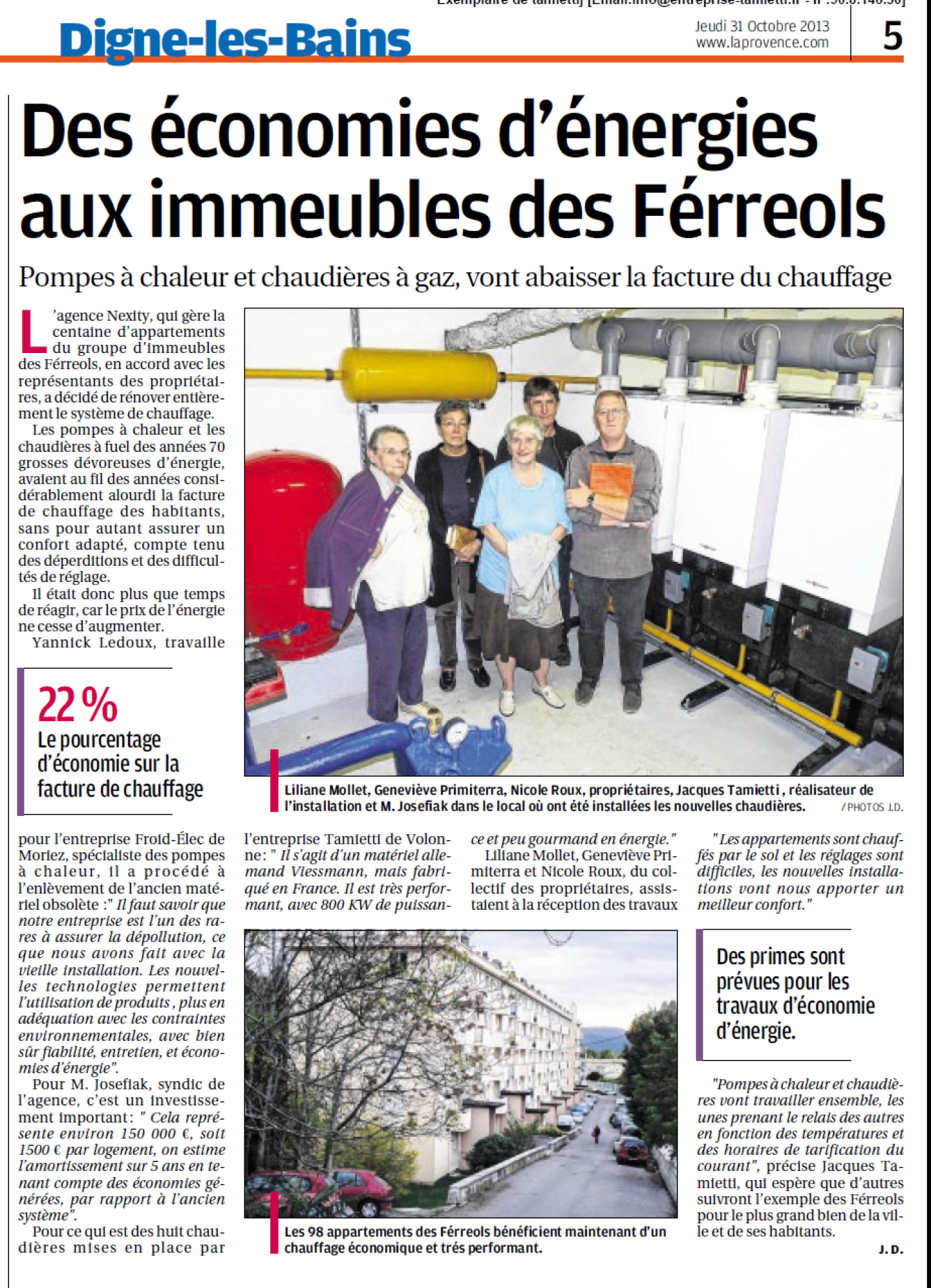 2013-10 - LA PROVENCE - Les Férreols