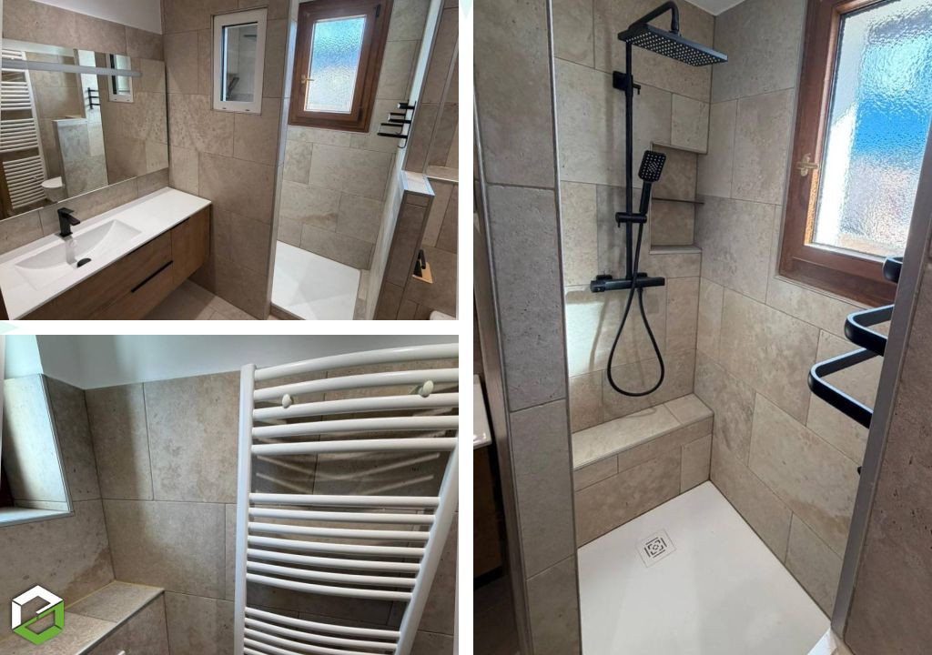 Rénovation complète d’une salle de bain moderne et fonctionnelle à Château-Arnoux-Saint-Auban