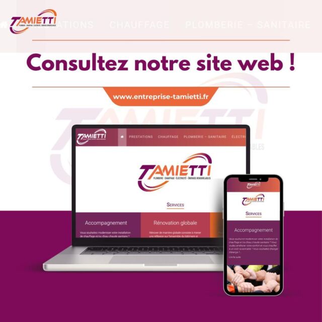 Saviez-vous que l’entreprise Tamietti a son site internet ?Vous y trouverez toutes les informations essentielles à portée de clic :📞 Contacts : Tous nos moyens pour nous joindre facilement📅 Événements : Nos moments forts comme la célébration de nos 40 ans, l'inauguration de nouveaux locaux...👷 Prestations : Les détails de nos services avec des photos avant/après de nos réalisationsCliquez et explorez ! 👇🏻🔸www.entreprise-tamietti.fr🔸0492314201#plomberie #chauffage #ventilation #sanitaires #entreprisetamietti #siteinternet #siteweb